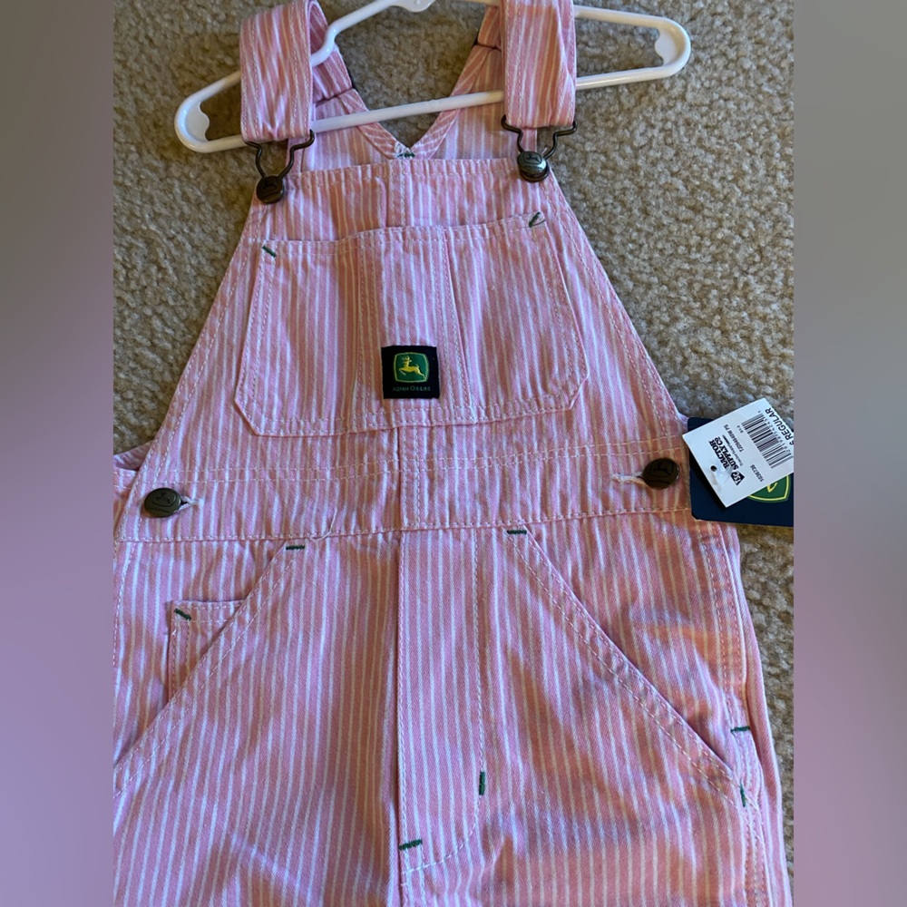 Pink Striped Overalls John Deere - Picture 3 of 9